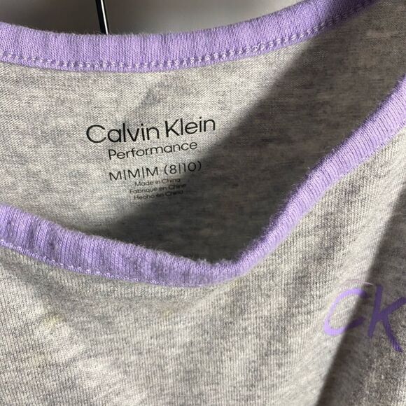 Calvin Klein grey and purple sleeveless kids romper EUC - Picture 3 of 4